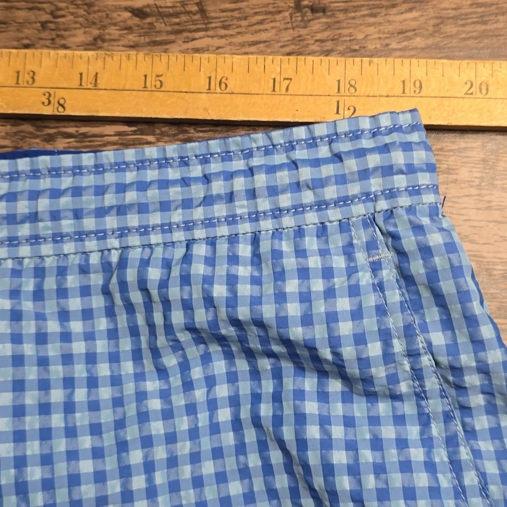 PETER MILLAR Royal Blue‎ Swim Trunk Lined Plaid Sz 38 XL
